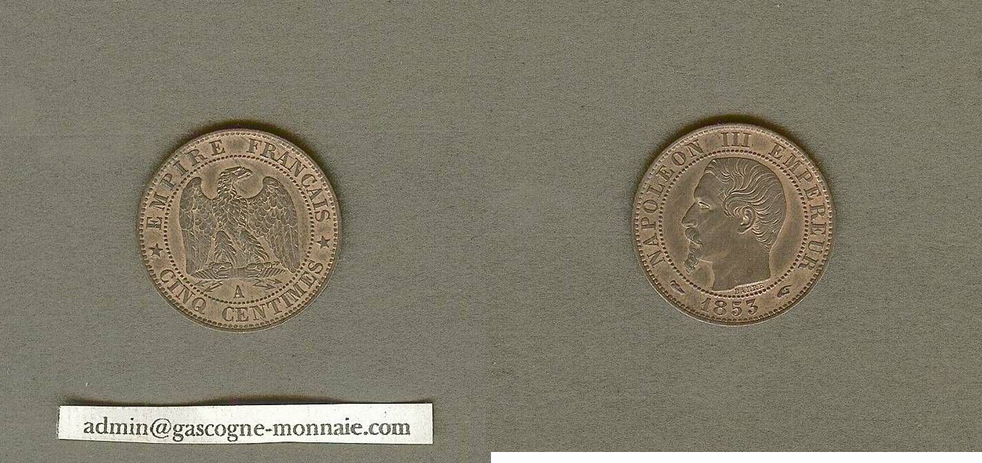 5 centimes Napoleon III 1853A Unc